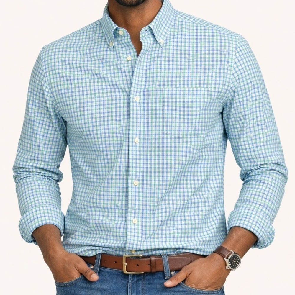 Check Button Down Shirt Cotton Business Casual Size M J.Crew Mens